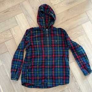 LL Bean plaid flannel hoodie